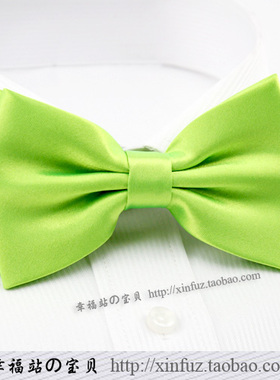 韩版男士领结 亮色荧光绿色双层蝴蝶结 商务宴会主持搭配时尚领结