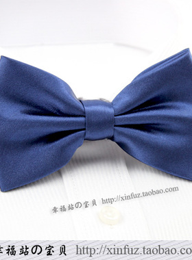 韩版男士领结 亮光青色双层蝴蝶结 商务宴会结婚主持搭配时尚领结