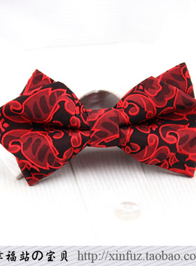 立体职业花纹尖角领结别致箭型纯色结时尚男士结婚宴会商务正装