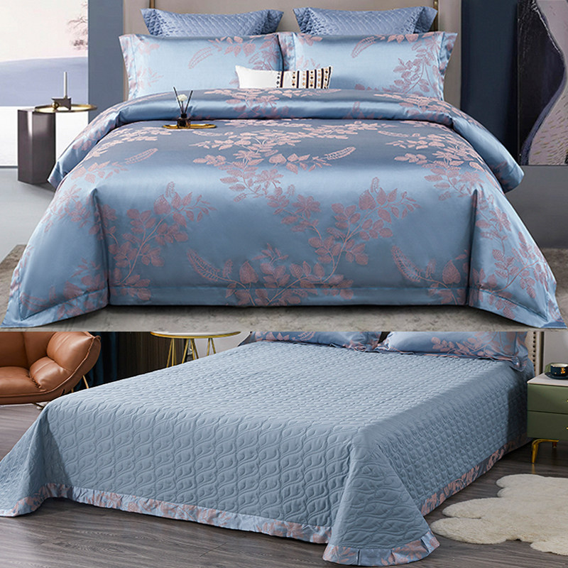 欧式夹棉床盖贡缎四件式床包组提花被套纯棉加厚绗缝床单结婚庆床