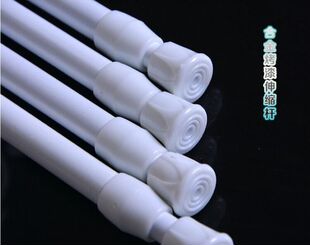 白色烤漆伸缩杆免安装浴帘窗帘杆免打孔半门帘杆 娃娃机撑杆