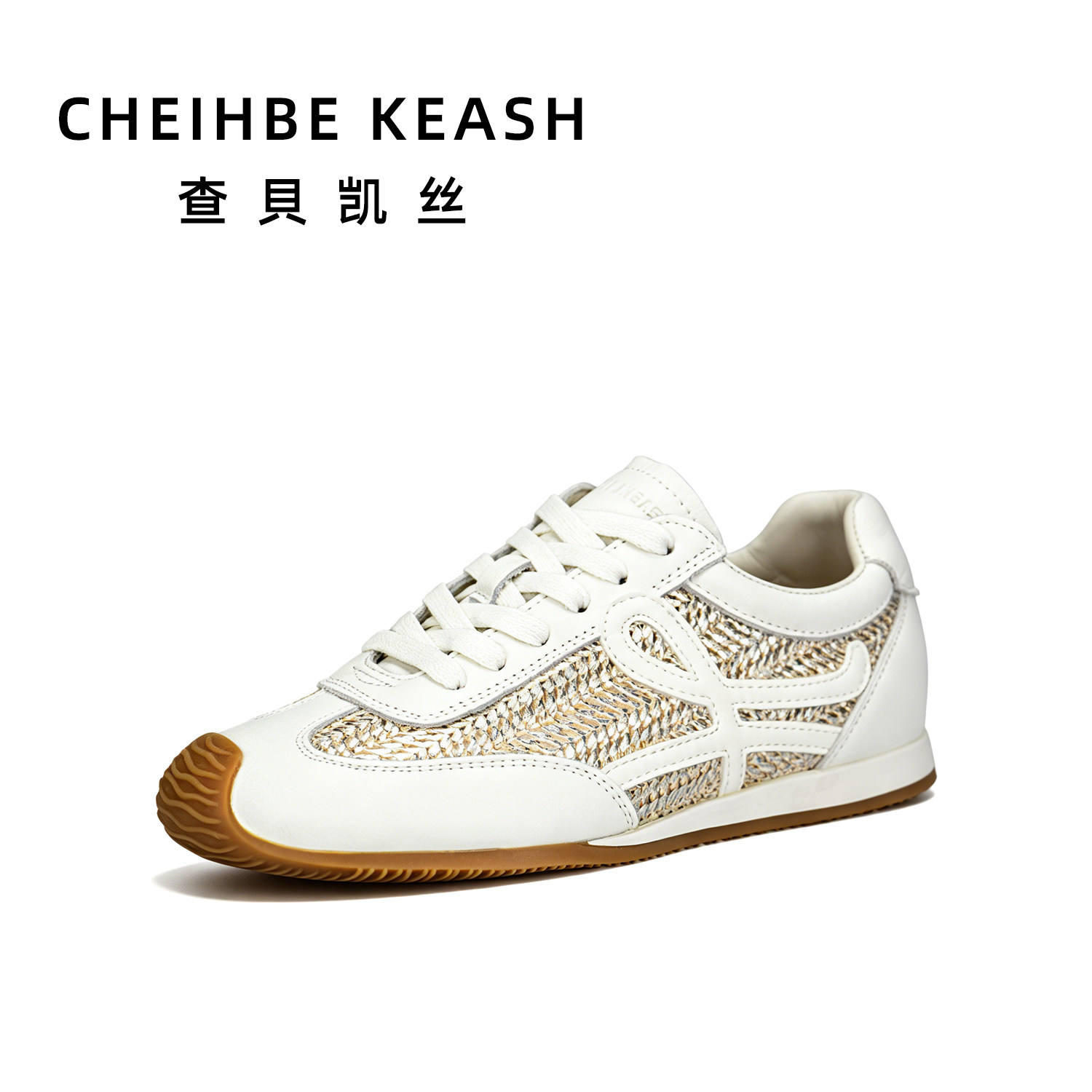 Cheihbe Keash 编织小白鞋女2026春夏新款鞋百搭轻便板鞋CK601626