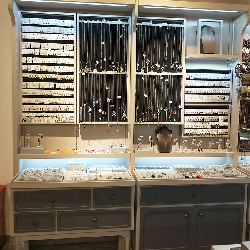 欧式烤漆饰品展示柜耳环陈列柜项链头饰发夹精品柜珠宝饰品店货架