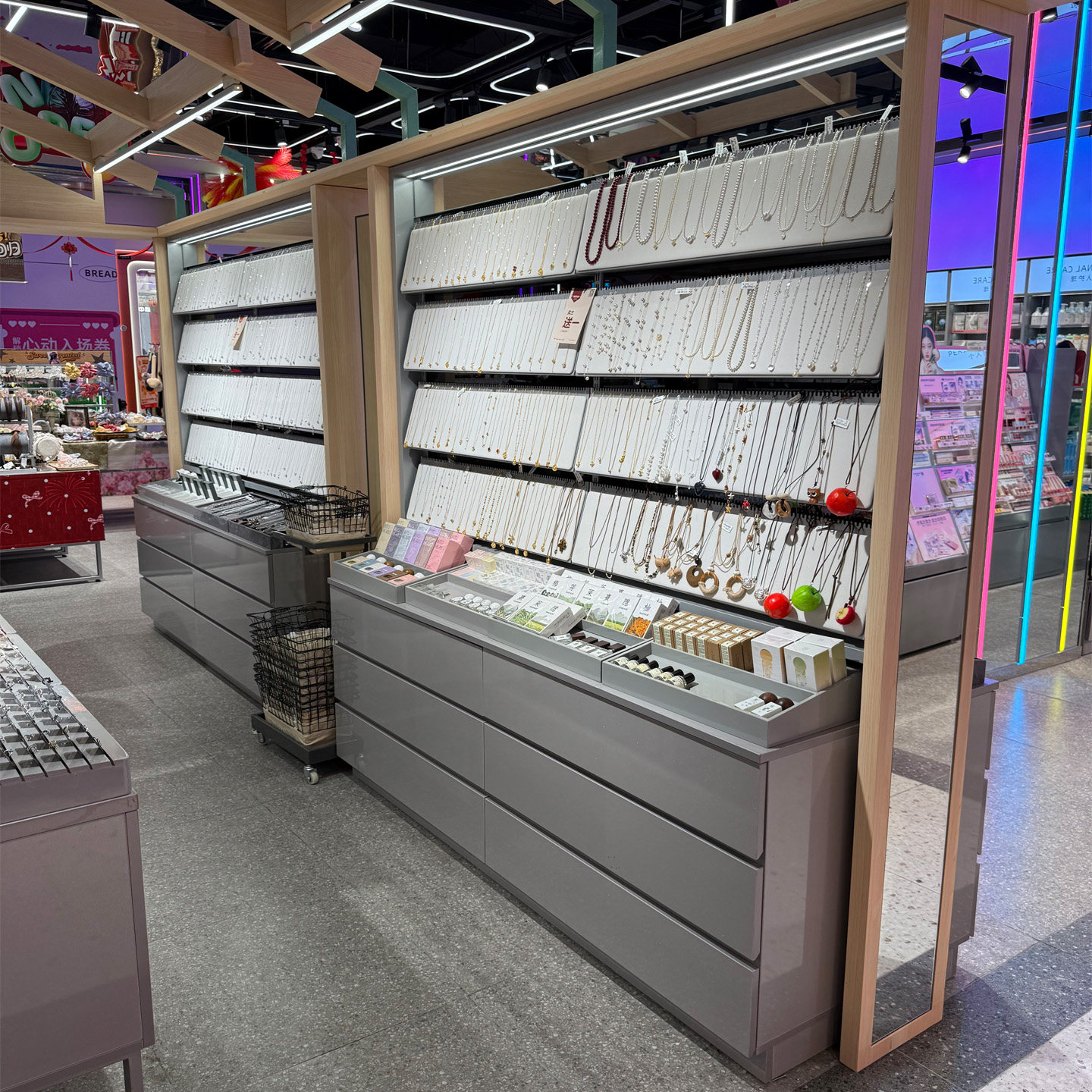 饰品双面中岛展示服装店商场首饰精品珠宝耳钉项链头箍精品成列柜