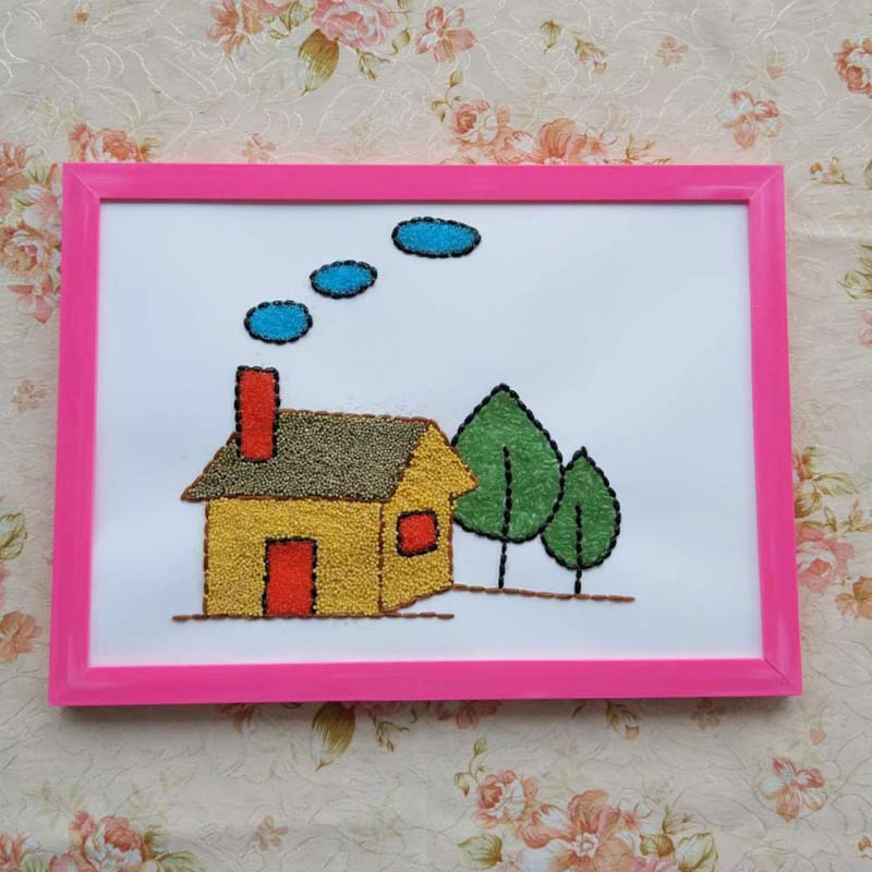 益智儿童手工diy制作黏贴画 幼儿园手工材料包趣味亲子画温馨家a4