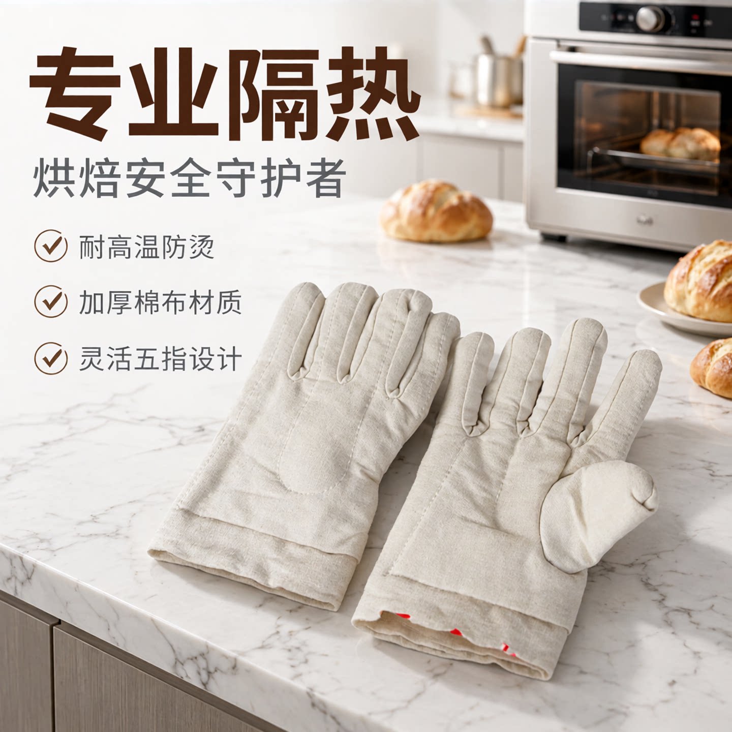 加厚五指棉布手套隔热1双价格