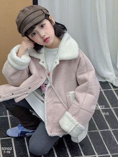 波拉韩国童装儿童装皮毛一体冬季新款女童韩版加厚羽绒服外套年装