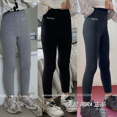 现货心尖尖波拉韩国儿童加绒打底裤秋冬新款女童修身加厚保暖裤子