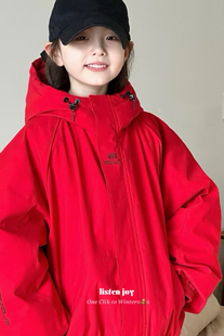 波拉韩国童装男女童冲锋衣秋冬款儿童休闲加厚棉服90白鸭绒羽绒服