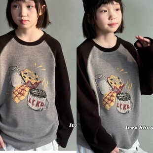 波拉韩国童装儿童德绒发热打底衫25秋冬新款男女童休闲卫衣打底衫