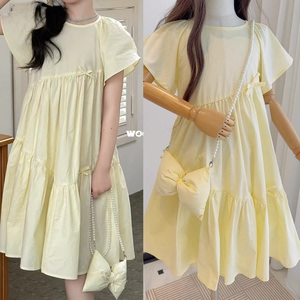 Wooso吾束波拉韩国儿童装连衣裙26夏季新款女童韩版洋气休闲裙子