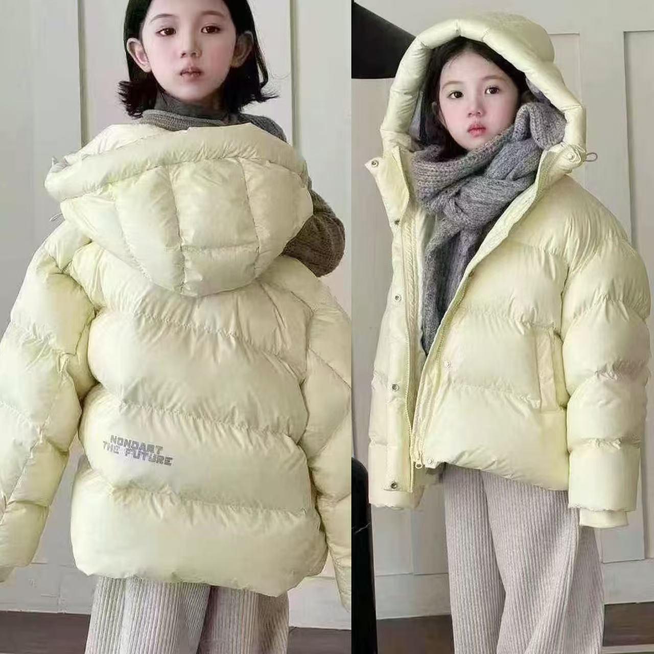 现货波拉韩国儿童装羽绒服冬装新款男女童90白鸭绒加厚连帽外套潮