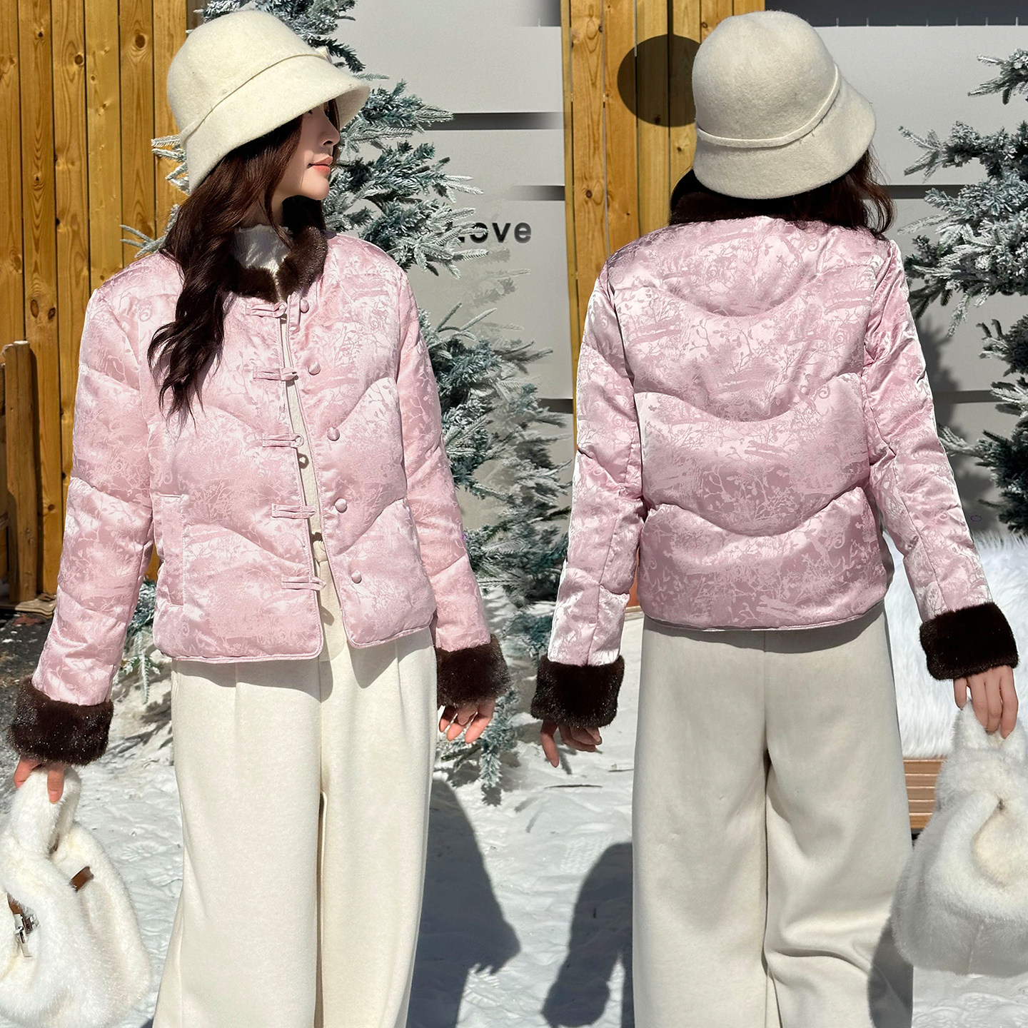 国风羽绒棉小棉袄短款毛绒圆领保暖厚外套2025女冬季新款修身棉衣,女装/女士精品,棉衣/棉服,淘宝优惠券,粉丝福利购,淘宝优惠卷