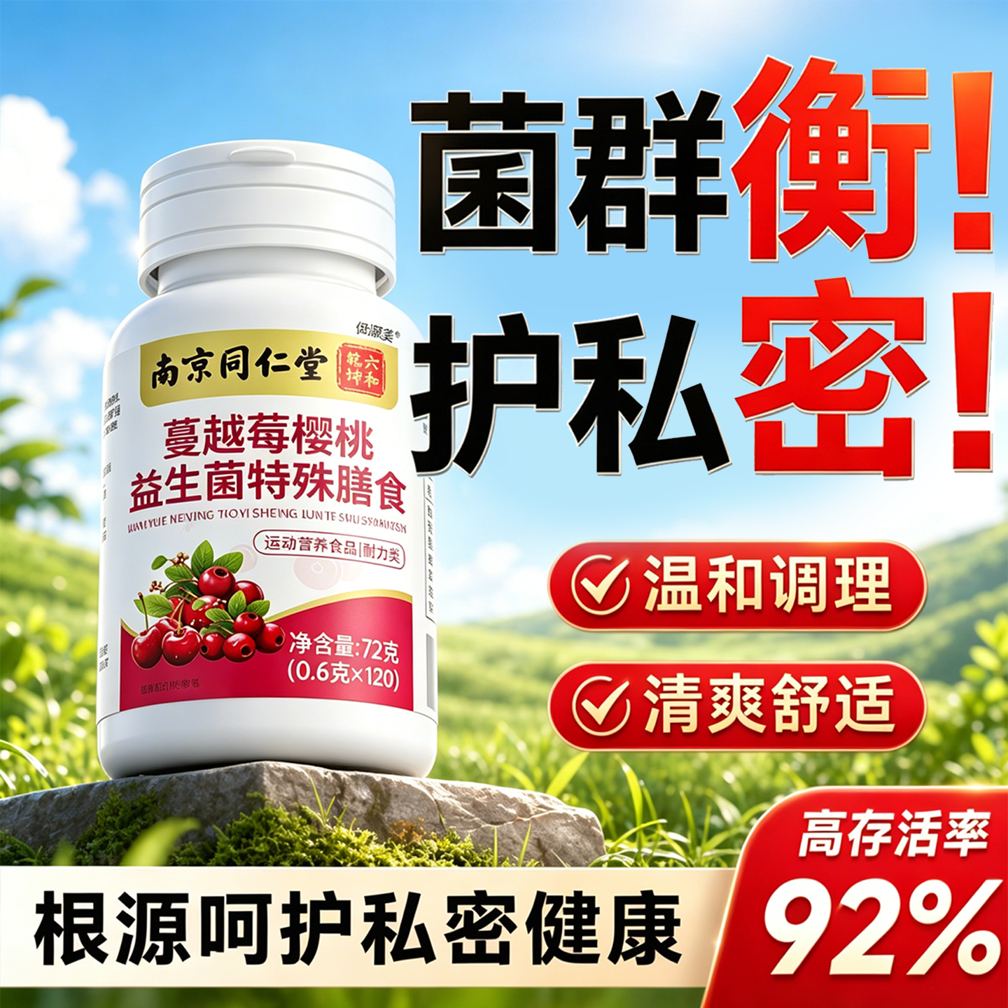 蔓越莓女性益生菌调理妇科炎呵护私处官方旗舰店正品免疫力女增强