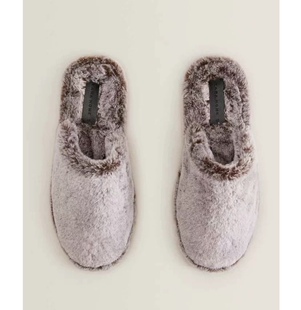 ZaraHome秋冬毛绒拖鞋男女同款居家室内保暖防滑拖鞋