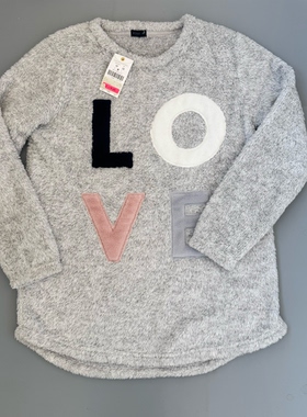 西班牙O系秋冬保暖love字样女士珊瑚绒家居服睡衣