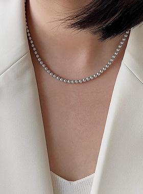 OPs施家银灰色珍珠项链