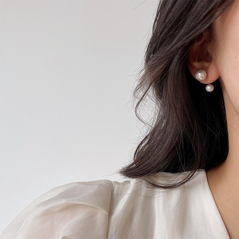 OPs前后两戴施华洛珍珠耳环