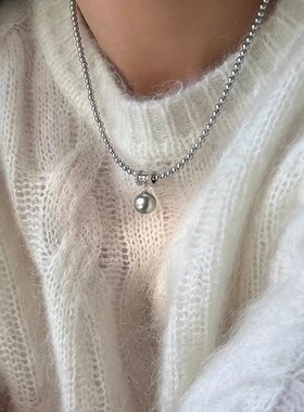 OPs施家珍珠纯银吊坠项链