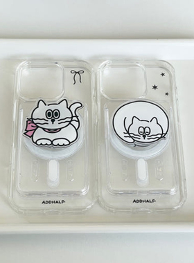 韩国ins小众可爱萌宠系蝴蝶结猫咪磁吸手机壳适用于iPhone17/16promax苹果15promax/14/13/12手机保护套