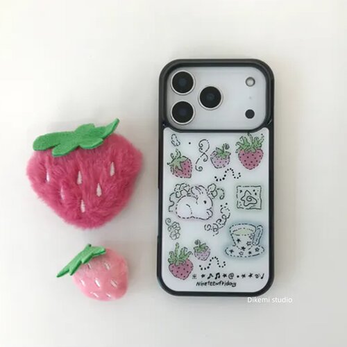 软萌治愈少女可爱草莓兔兔手机壳