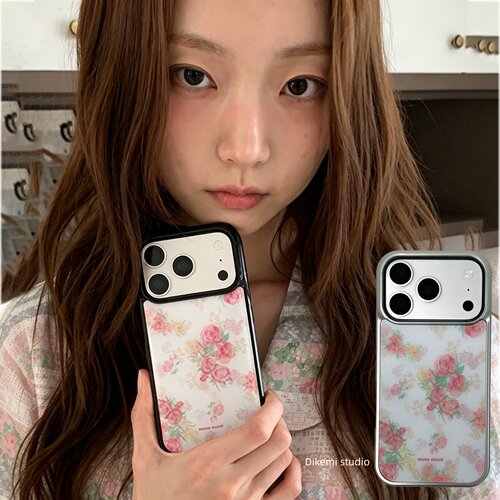 温柔治愈复古水彩粉玫瑰手机壳