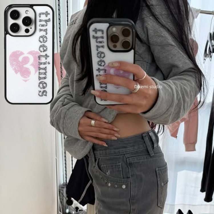 小众欧尼同款甜酷爱心手机壳