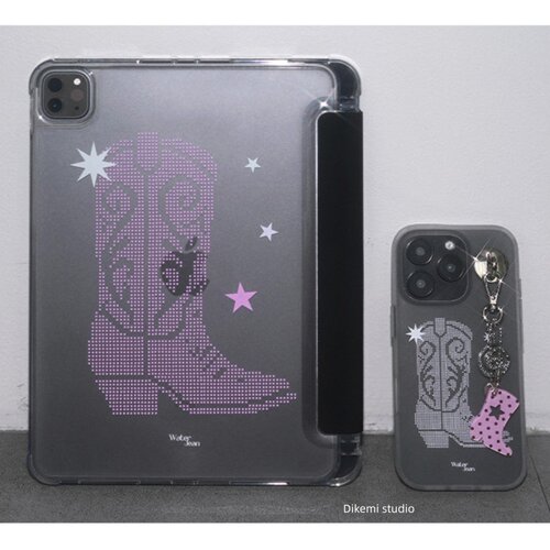 黑色牛仔靴子ipad11平板保护壳