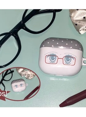 韩国ins小众个性古早波点二次元漫画眼睛适用苹果airpods 4/3无线蓝牙耳机保护套airpods pro2/3菲林硬壳