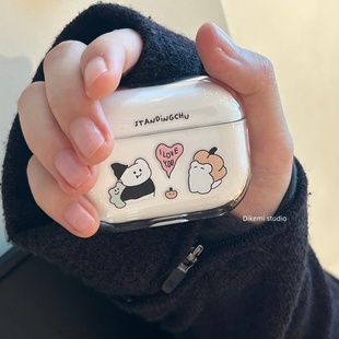 日韩ins小众可爱漫画Halloween适用苹果airpods 4/3/2代无线蓝牙耳机保护套airpods pro3/2透明软壳