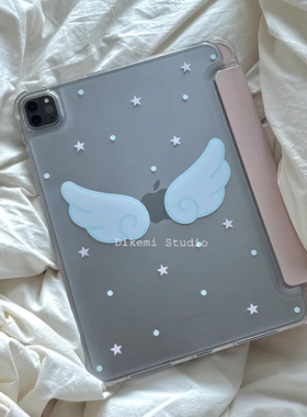 韩国ins小众设计梦幻天使带笔槽ipad11平板电脑保护壳支架air7/5/6适用苹果ipadpro2022保护皮套防摔软壳