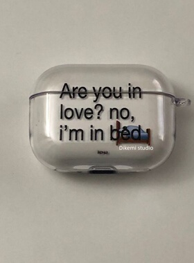 日韩ins小众个性设计床头英文适用苹果airpods 4/3/2代无线蓝牙耳机保护套airpods pro2透明创意软壳