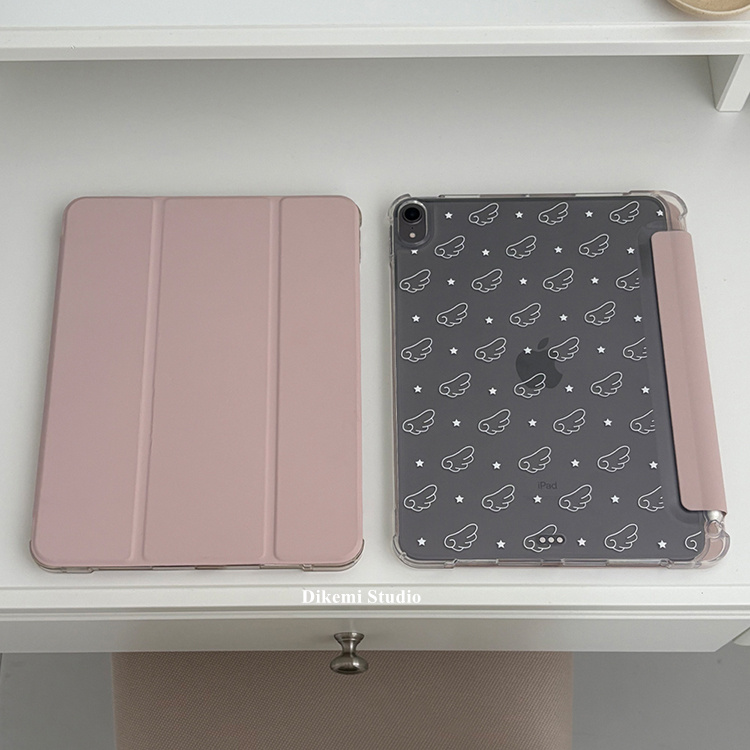 韩国ins小众少女心粉色天使翅膀星星ipad11 A16/M3平板电脑保护壳支架air7/6/5适用苹果ipadpro软保护套防摔
