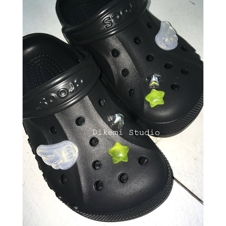 韩系小众Y2K少女天使翅膀五角星适配Crocs洞洞鞋扣diy可拆卸鞋花
