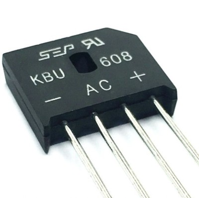 桥堆 整流桥 KBU608 6A 800V 4脚 直插 扁桥 全新现货