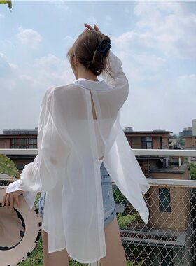 单排扣系带衬衫女新款减龄韩版