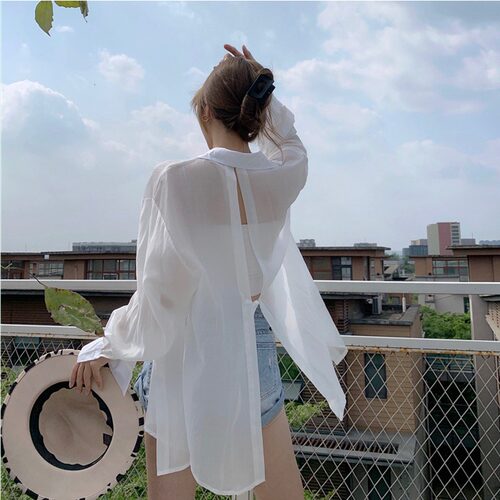 单排扣系带衬衫女新款减龄韩版