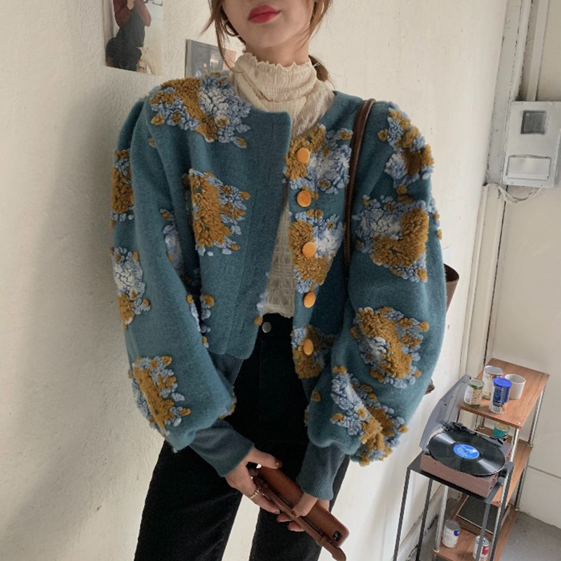 港味复古重工立体刺绣花朵外套2024秋季新款时尚百搭短款上衣女装,女装/女士精品,短外套,淘宝优惠券,粉丝福利购,淘宝优惠卷