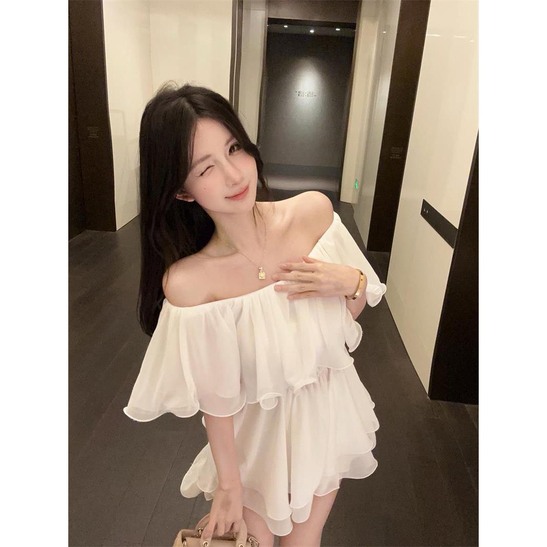 超仙荷叶边雪纺衬衫女夏季