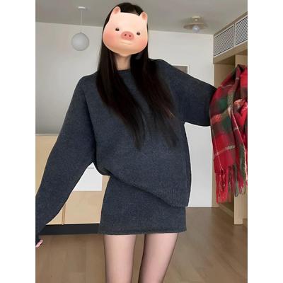 小个子香风韩系穿搭连衣裙毛衣女