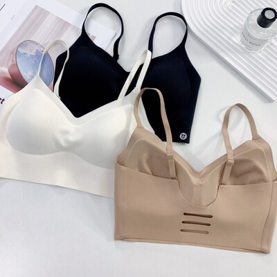 螺纹无痕美背内衣背后镂空抹胸