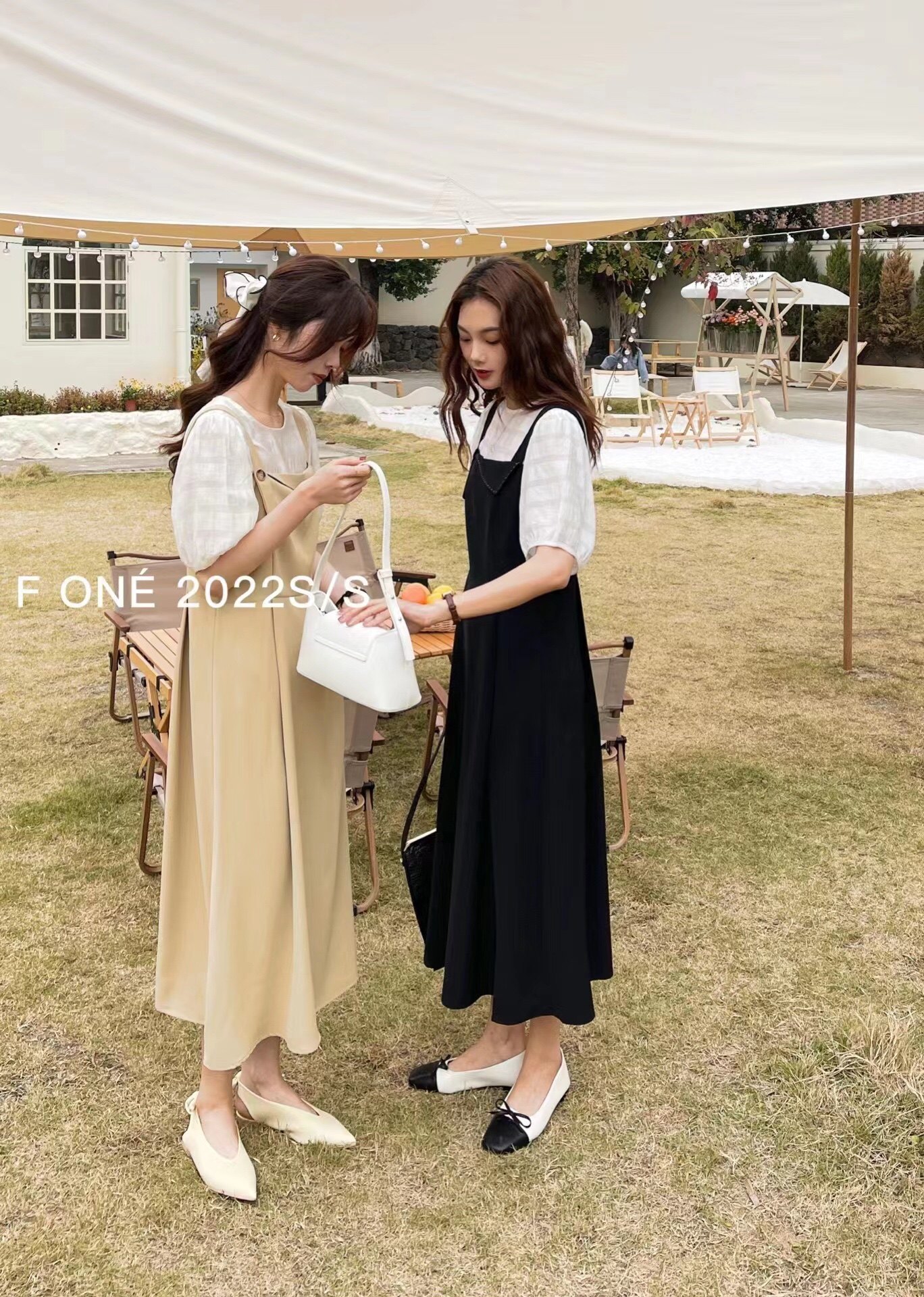 FONE时尚气质套装女夏新款韩版高腰垂感背带裙微透百搭衬衫两件套