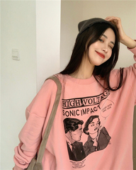 Real shot real price loose Korean lower garment missing Pullover long sleeve sweater