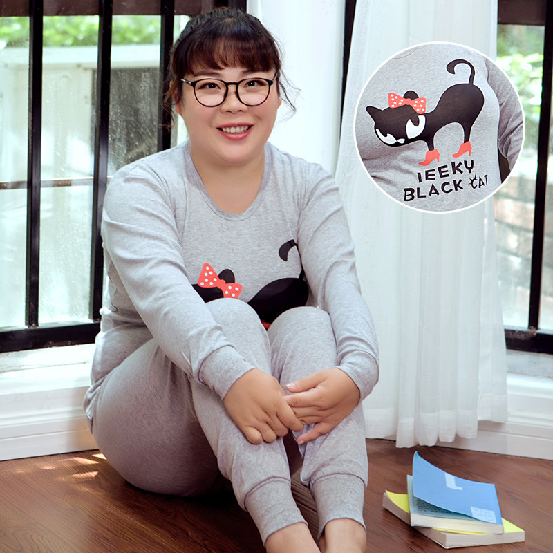 超大码秋衣秋裤女胖MM加肥加大纯棉薄款200斤可穿保暖内衣套装,女士内衣/男士内衣/家居服,保暖套装,淘宝优惠券,粉丝福利购,淘宝优惠卷