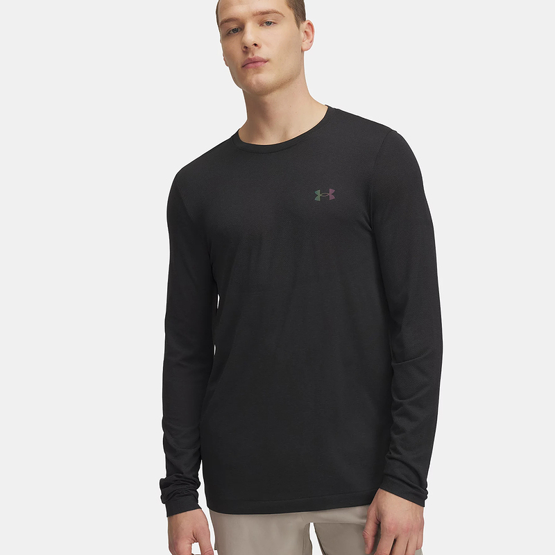 安德玛UA新款RUSH Seamless男子训练运动休闲长袖T恤 1379282-001