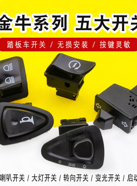 电动车五大开关新款踏板车金牛系喇叭大灯转向灯变光启动开关按键