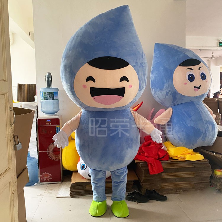水滴卡通人偶服装节约用水日玩偶
