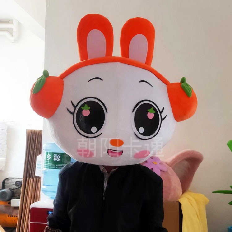 卡通人偶影楼拍照婚纱兔子头套