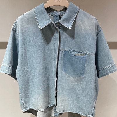 潮流直邮 韩国SJSJ专柜代购 25夏 牛仔短衬衫SJ2F4NSH290W
