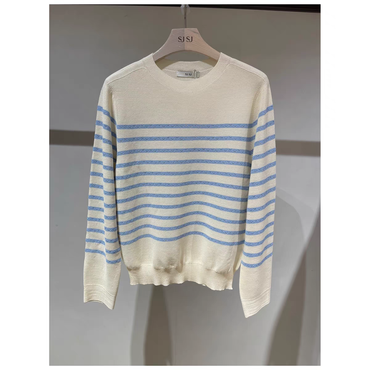 潮流直邮  韩国sjsj 正品 25春百搭条纹针织衫SJ2F3KTO026W